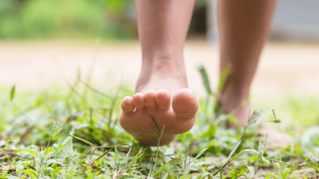 walking barefoot